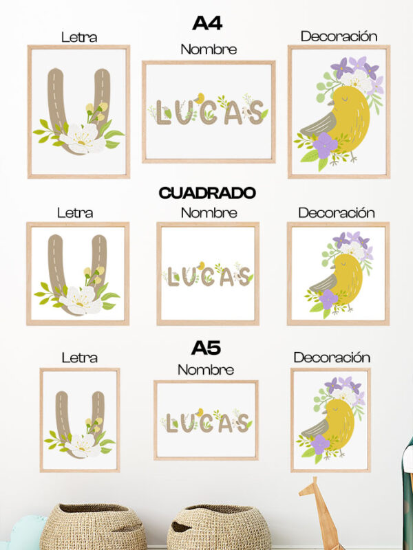 Lámina Personalizada Infantil Floral