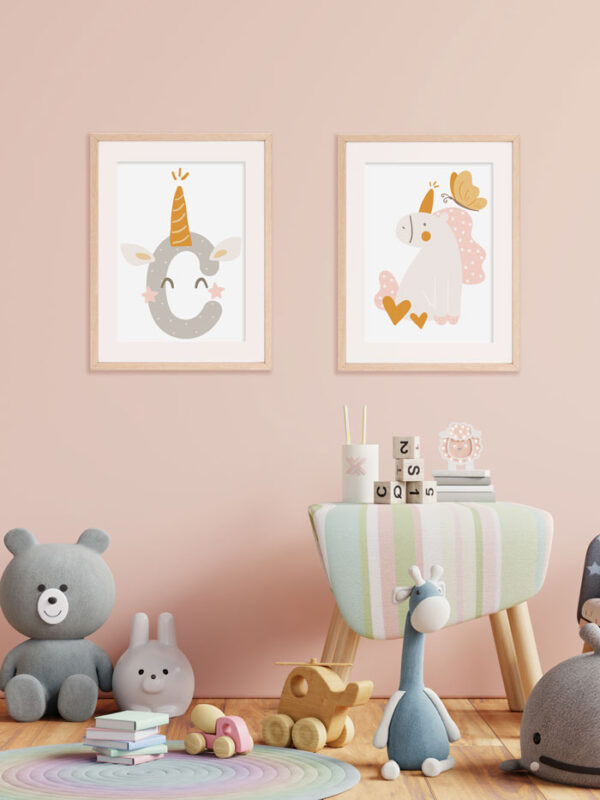 Lámina Personalizada Infantil Unicornios