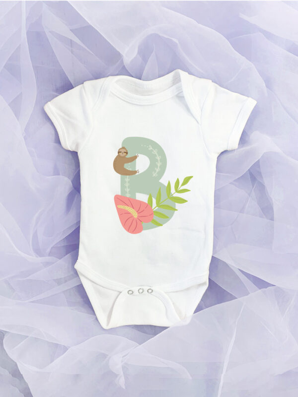 Body Bebé Letra Personalizada Tropical