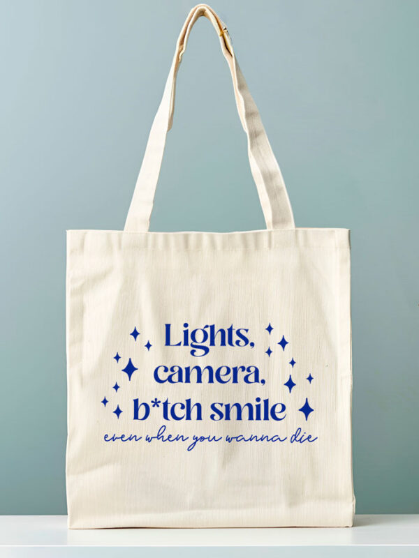Tote Bag Lights Camera B Smile